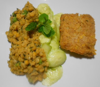 Vegetarian - Split Peas, Cucumber Salad, Rutabaga Pudding