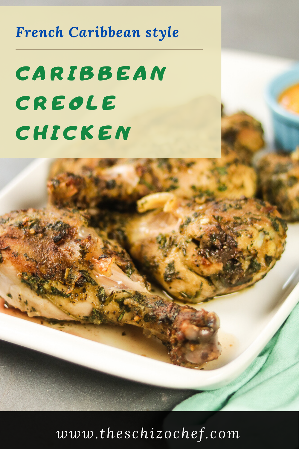 plate of Caribbean Creole Chicken