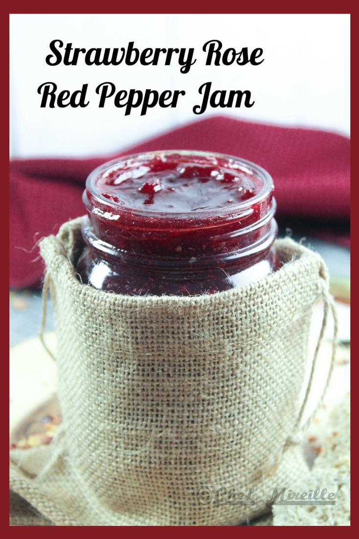 Strawberry Rose Red Pepper Jam with text