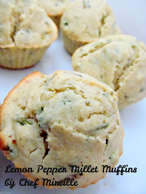 Lemon Pepper Chive Millet Muffins