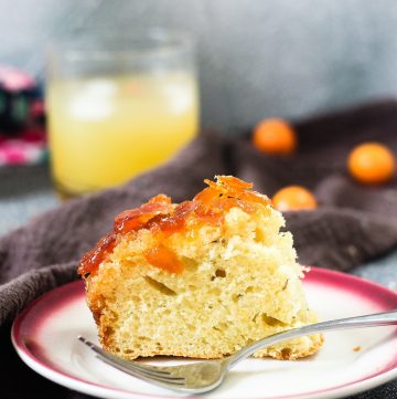 Upside Down Kumquat Lavender Cake recipe