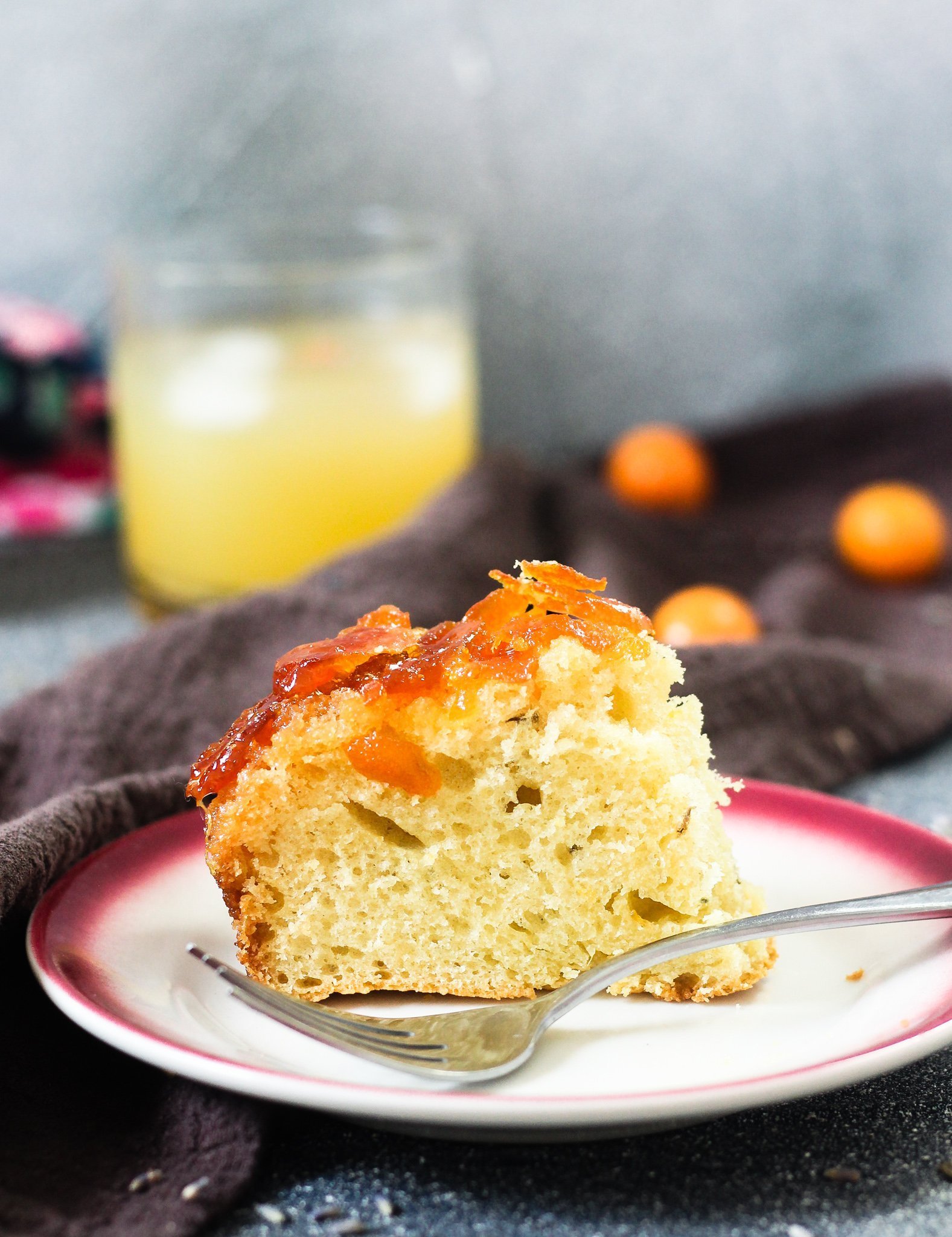 Upside Down Kumquat Lavender Cake recipe