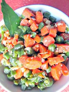 bowl of Carrot Poriyal with Green Beans