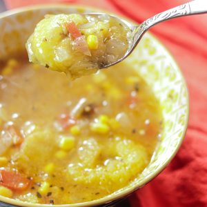 bowl of African Plantain Corn Soup