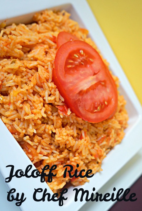 Vegan Jollof Rice - Spicy Tomato Rice with fresh tomato slices