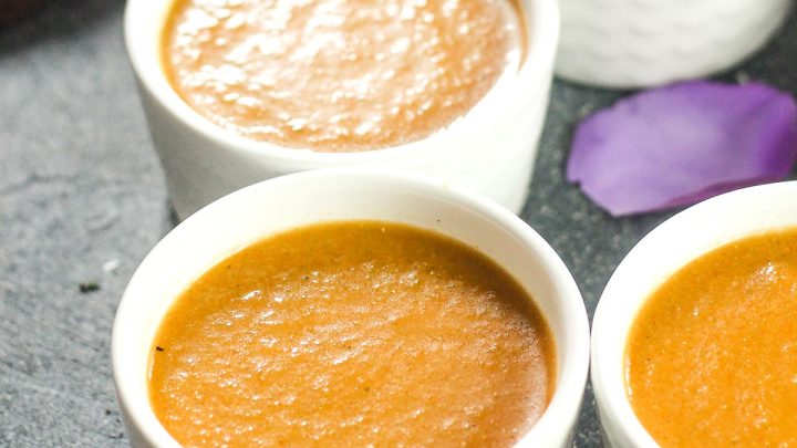 bowls of Roasted Pepper Gazpacho