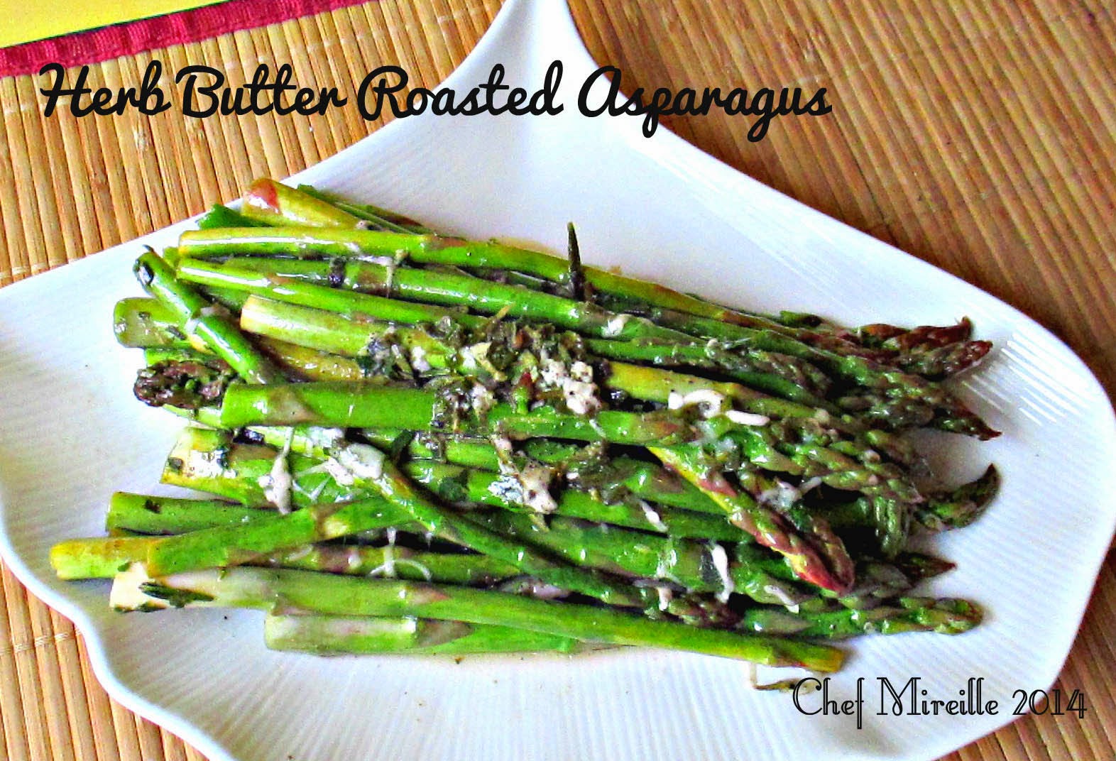 Herb Butter Roasted Asparagus for Food of the World Global Kitchen
