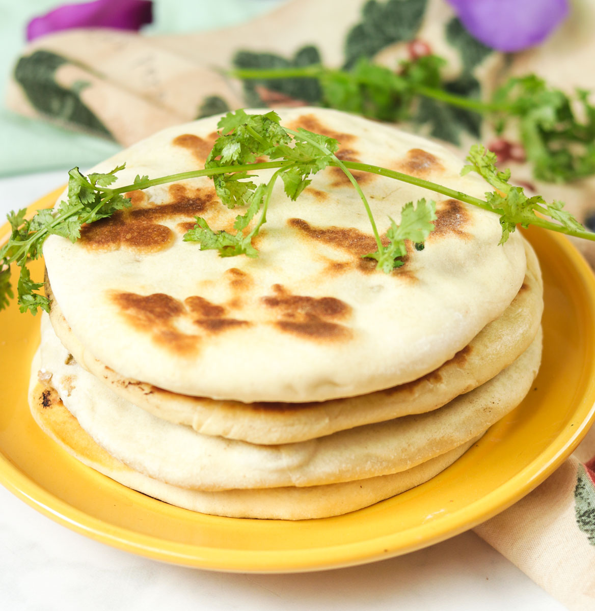 plate of Amritsari Aloo Kulcha - Indian Potato Flatbread