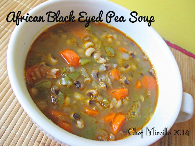 a bowl of African black eyed pea soup