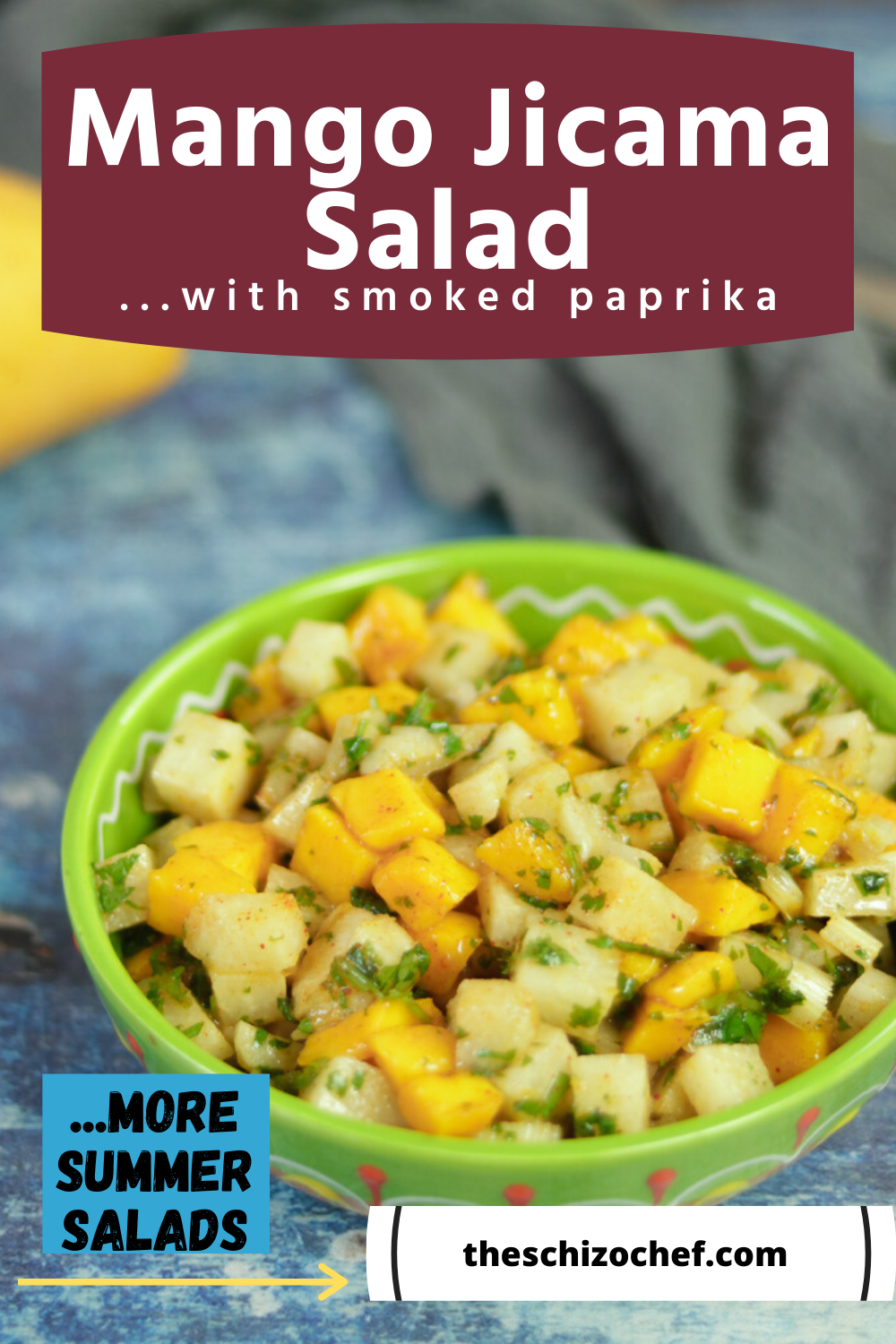 Smoked Paprika Mango Jicama Salad with text for Pinterest