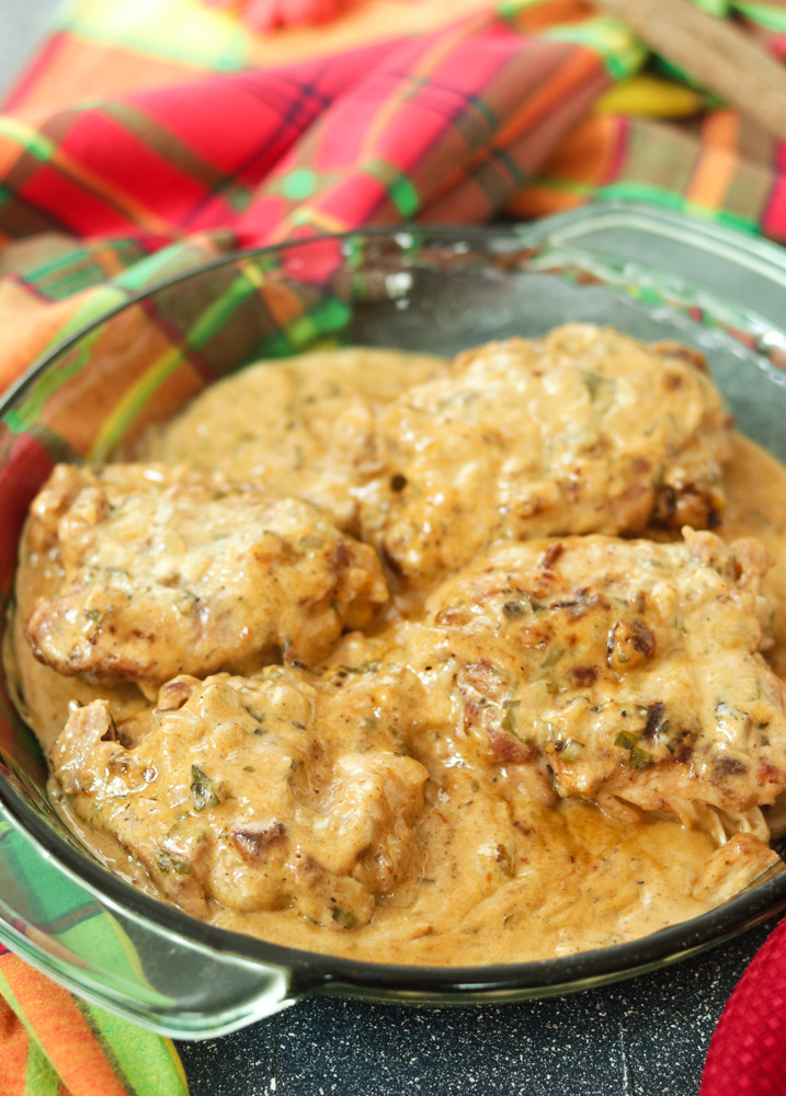 plate of cinnamon coconut milk chicken