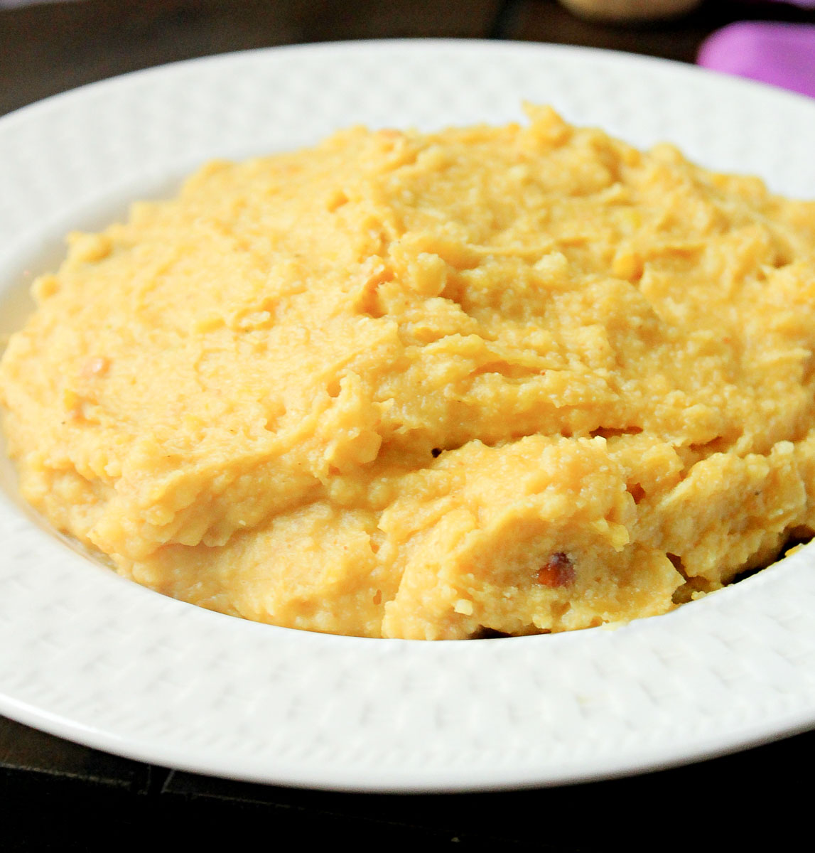 bowl of African Zimbabwe pumpkin polenta