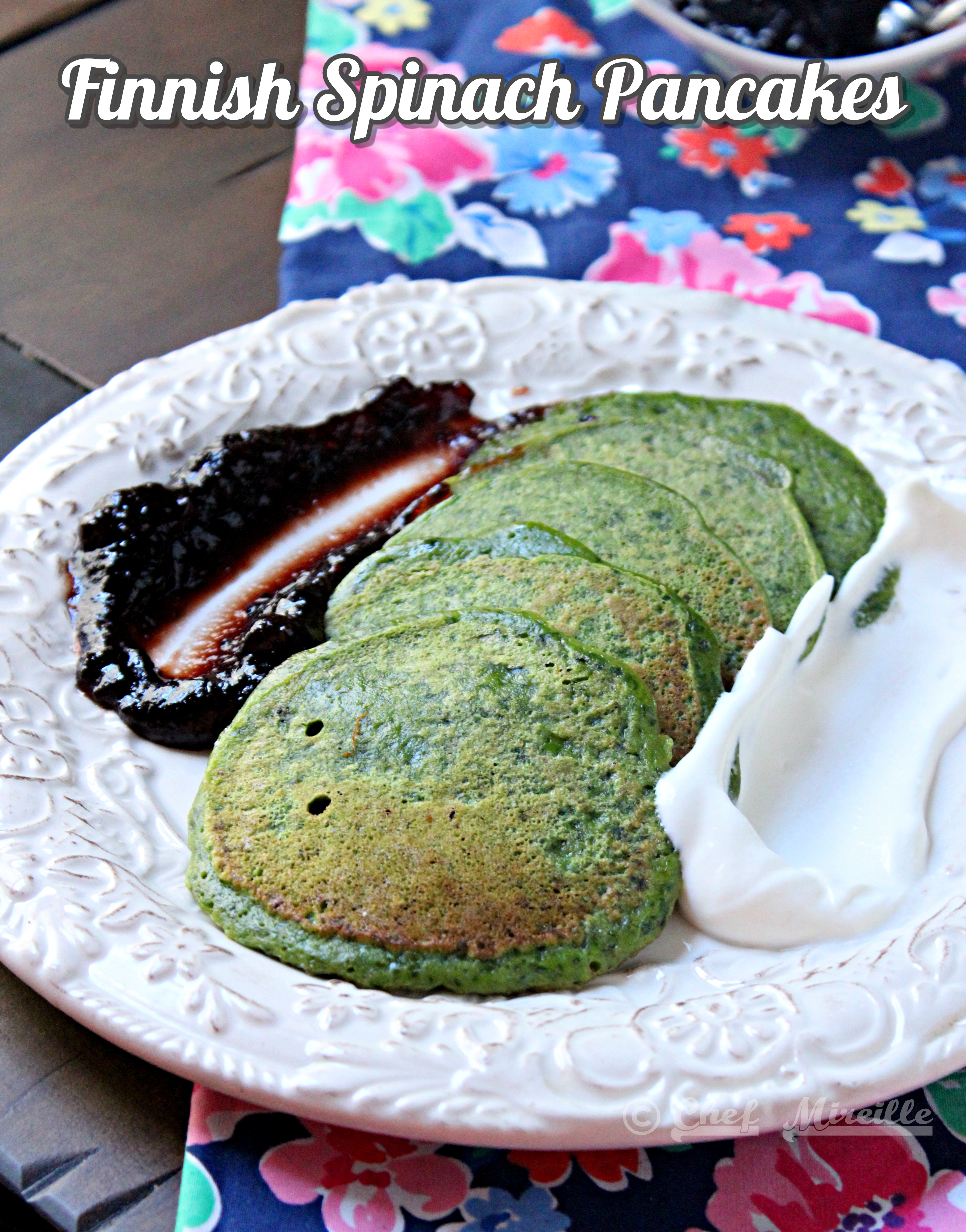 Finnish Spinach Pancakes - Pinaattiletut - Global Kitchen Travels