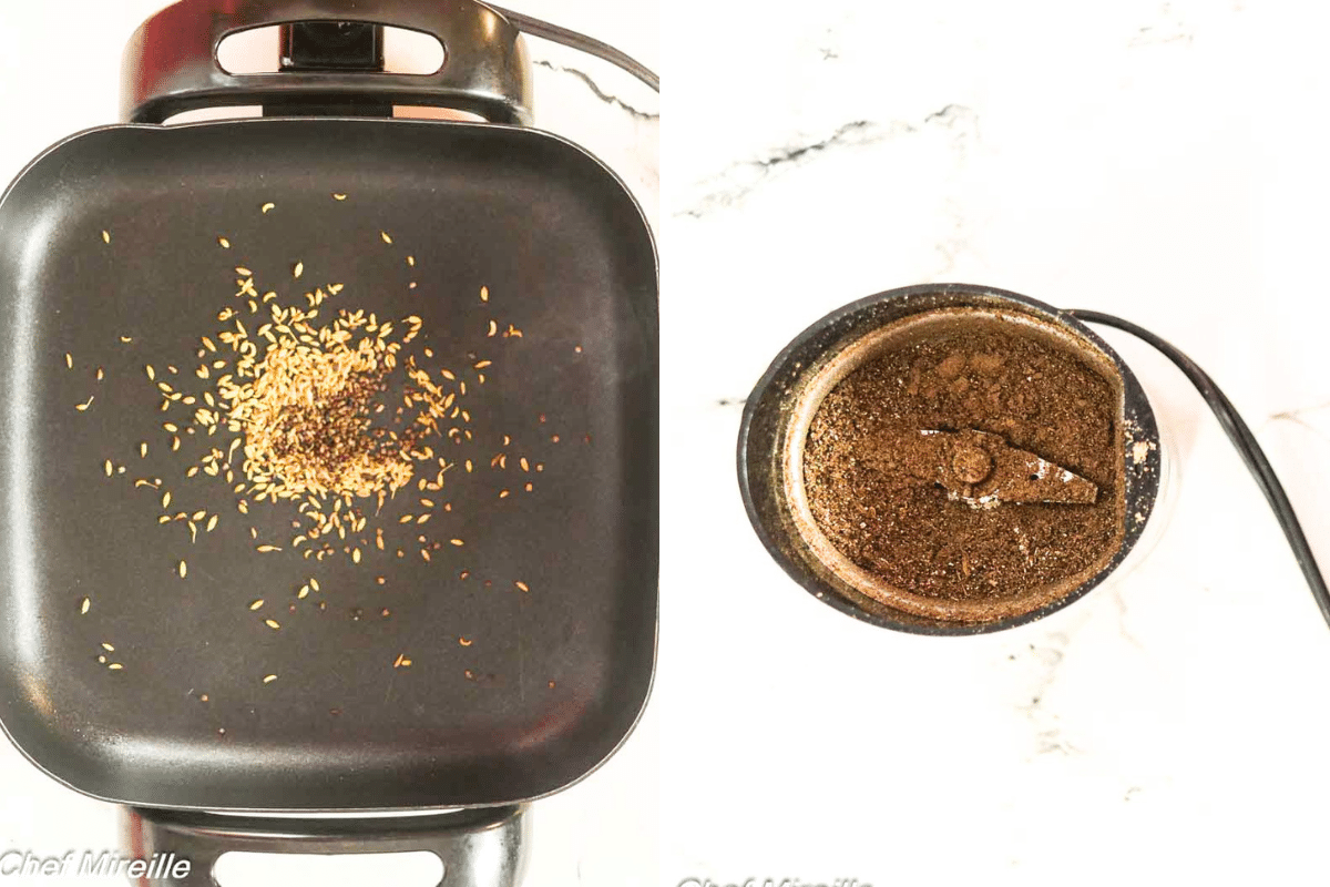 grinding spices for Kashmiri Gobi Masala