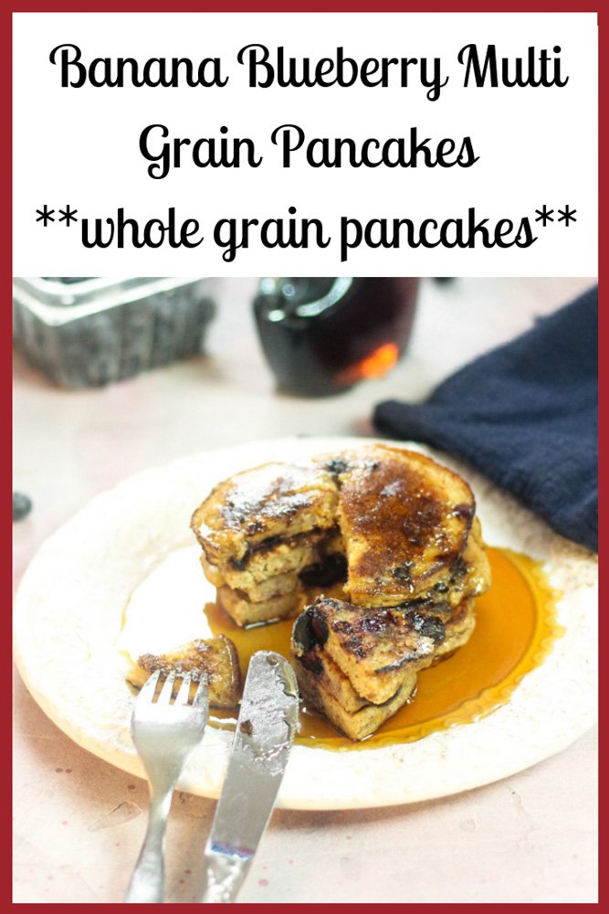 Banana Blueberry Multi Grain Pancakes