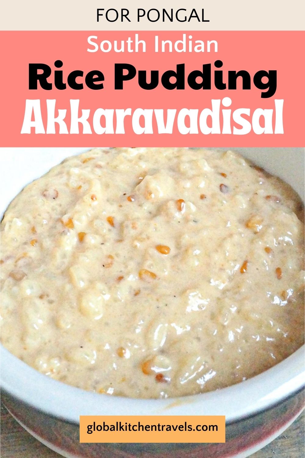 bowl of rice pudding with text