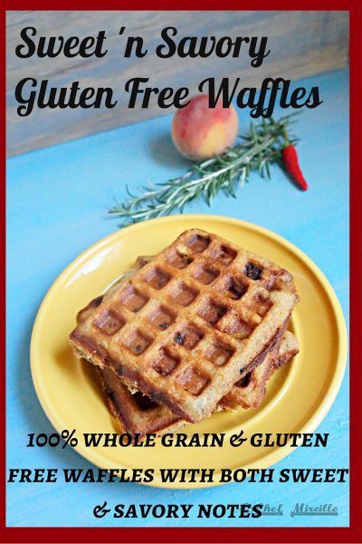 Peach Rosemary Waffles, Gluten Free, Whole Grain