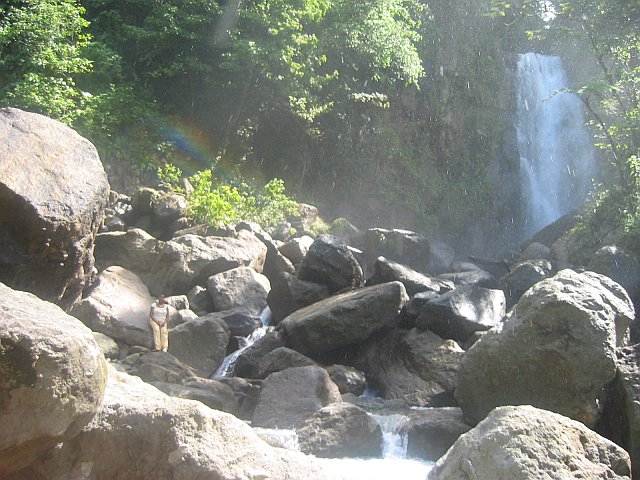 waterfalls and rainbow in Dominica