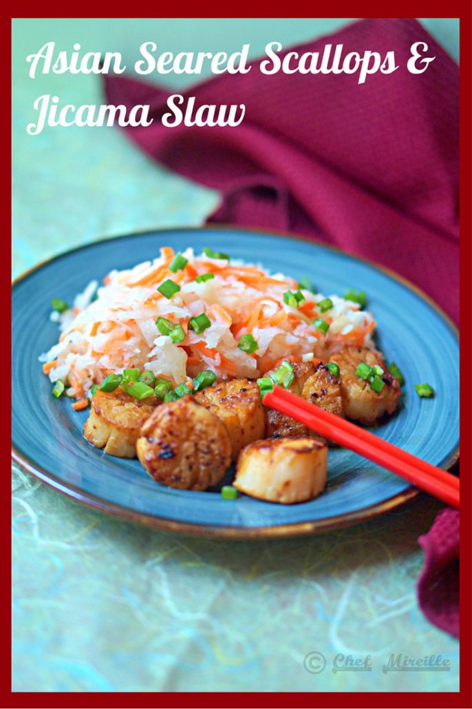 Marinated Asian Seared Scallops & Jicama Slaw Global Kitchen Travels