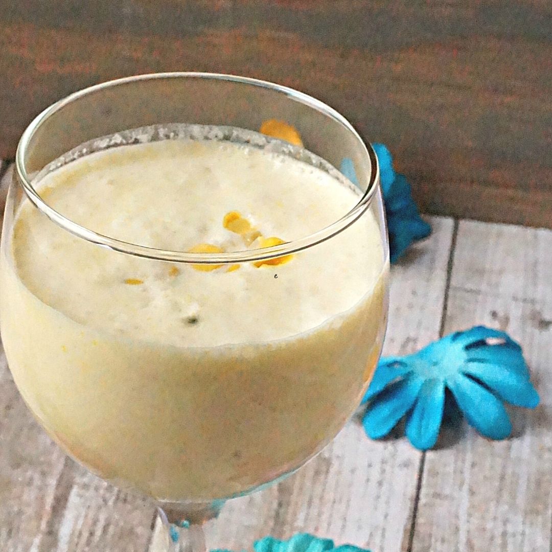 Coconut Corn smoothie in a glass