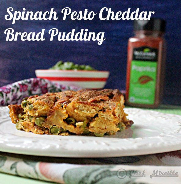 Spinach Cheddar Bread Pudding