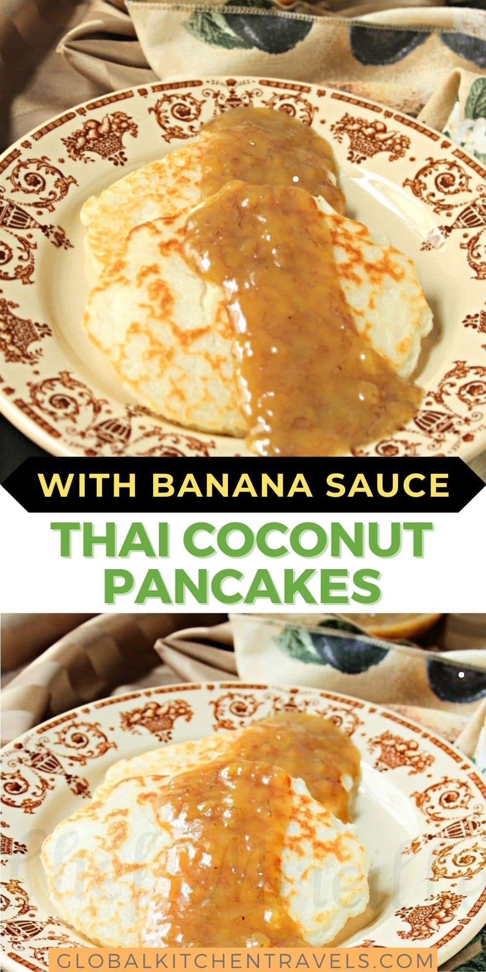 Gluten Free Thai Rice Flour Pancake Recipe with Banana Sauce (yeast ...