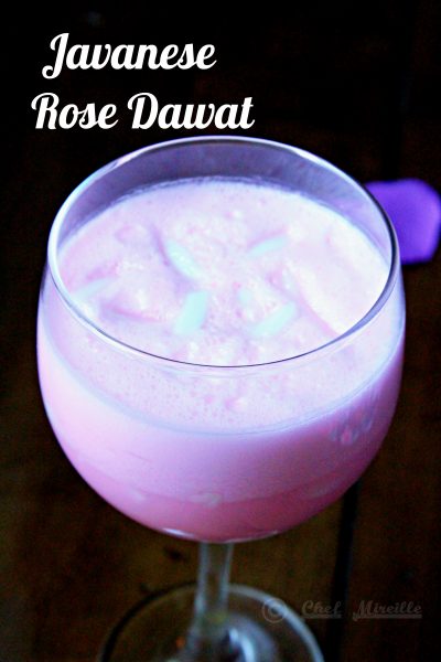 Vegan Rose Milkshake with Coconut Meat and Lemongrass