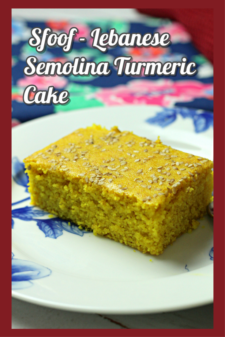 Sfoof - Lebanese Semolina Turmeric Cake