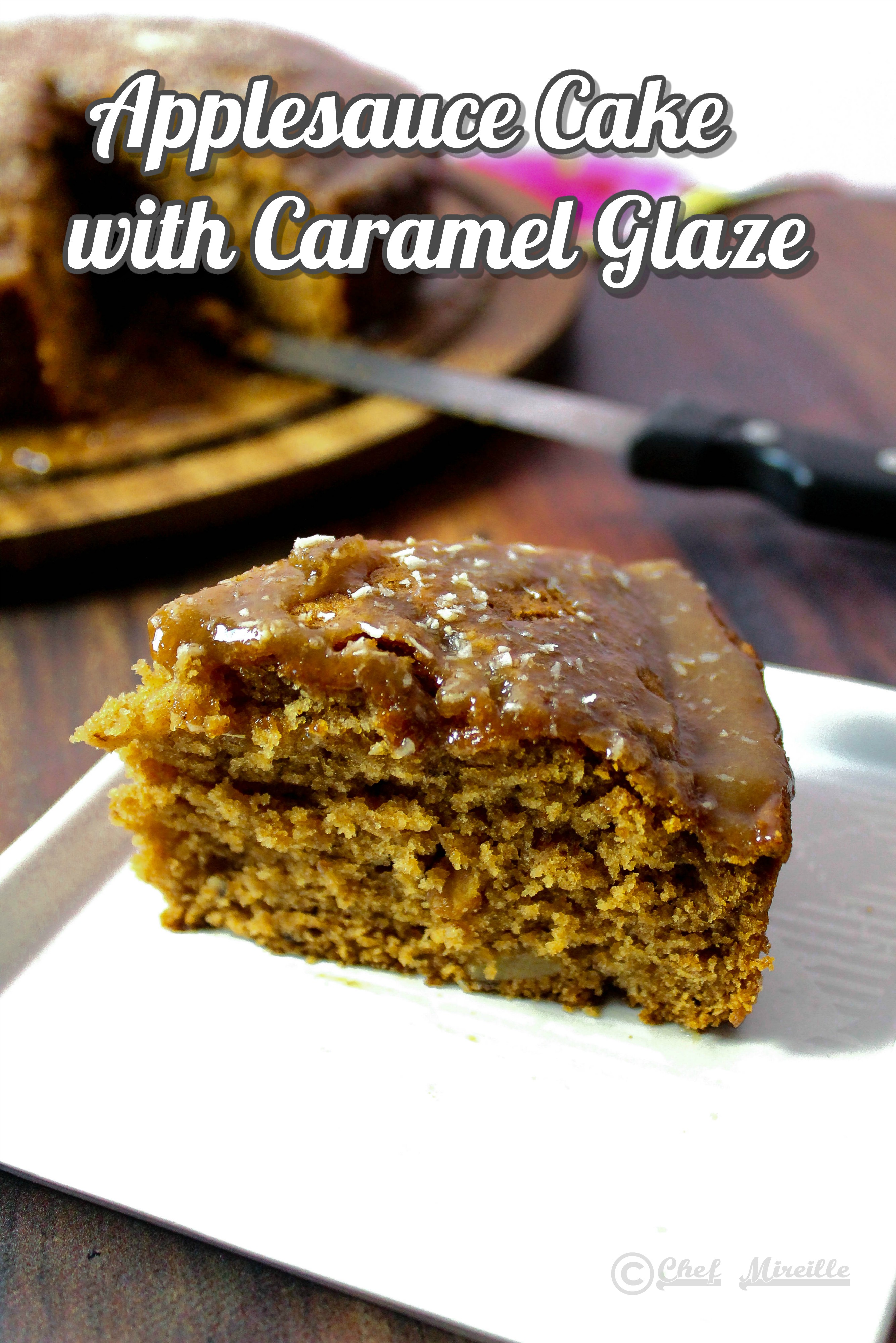 Applesauce Cake with Caramel Glaze