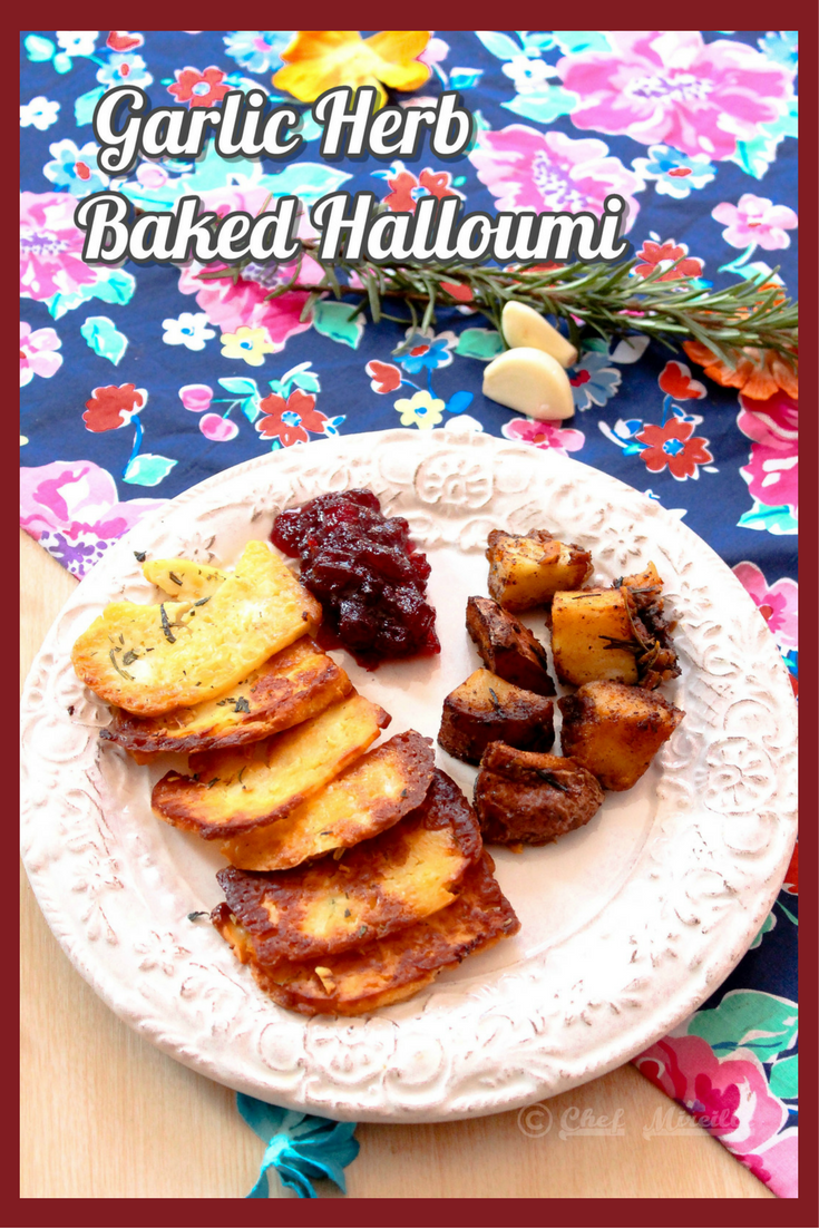 Garlic Herb Baked Halloumi