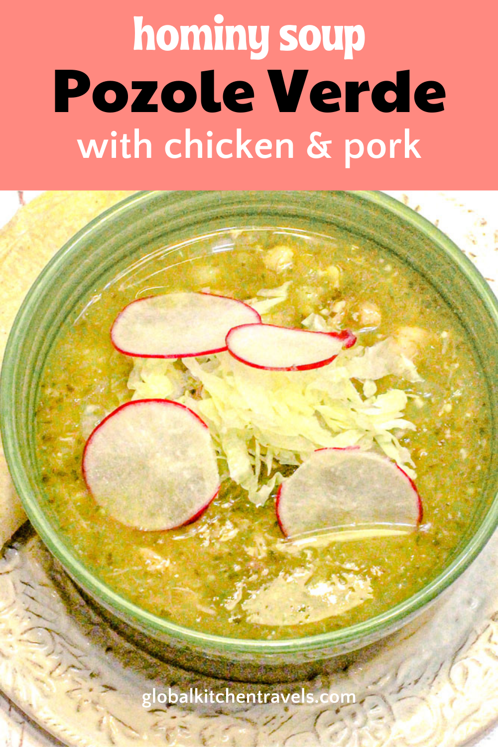 bowl of pozole with text