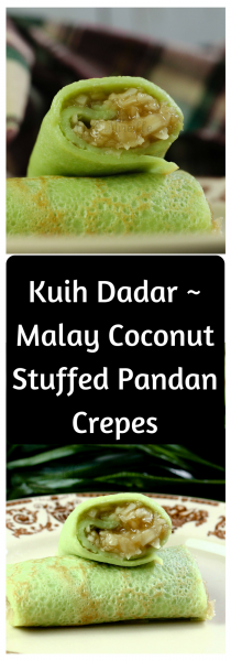 Kuih Dadar - Malay Coconut Stuffed Pandan Crepes
