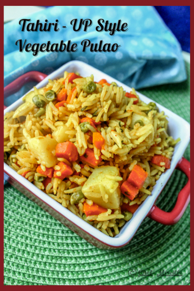 Tahiri - Uttar Pradesh Style - Tahiri Vegetable Pulao ready to serve