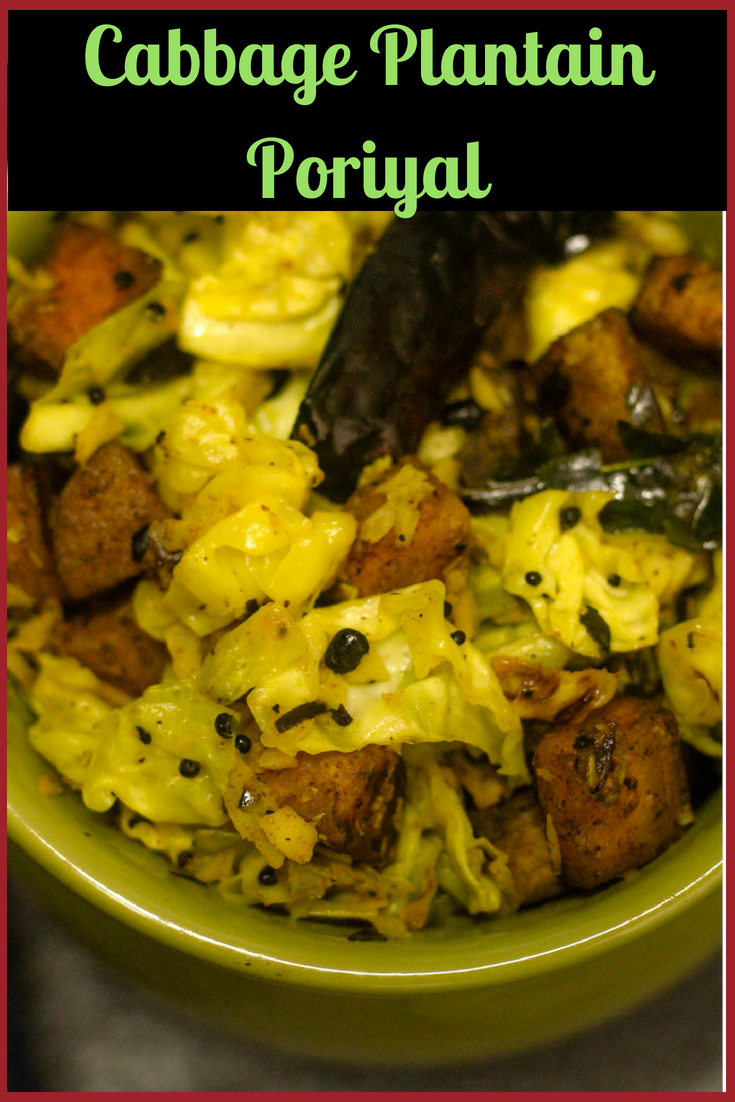 Cabbage Green Plantain Poriyal