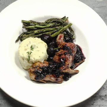 Brined Quail with Cherry Port Sauce