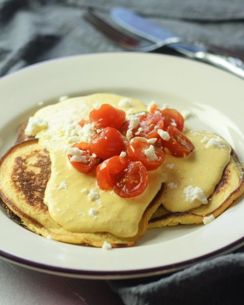 Pancakes Huancaina - Spicy Cheese Savory Pancakes