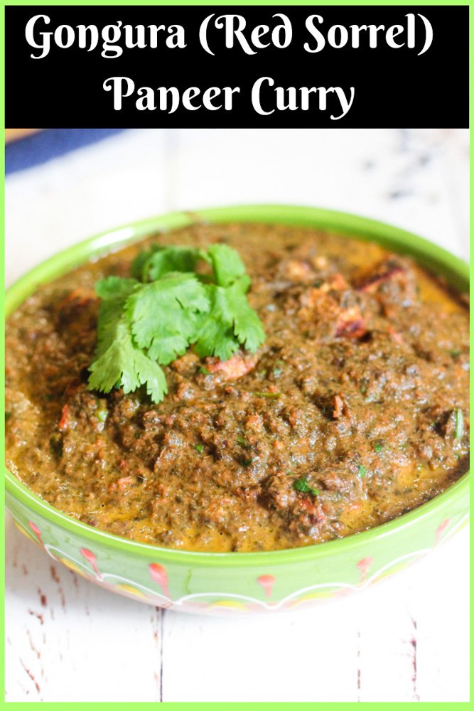 Bowl of Curry with Red Sorrel and Paneer