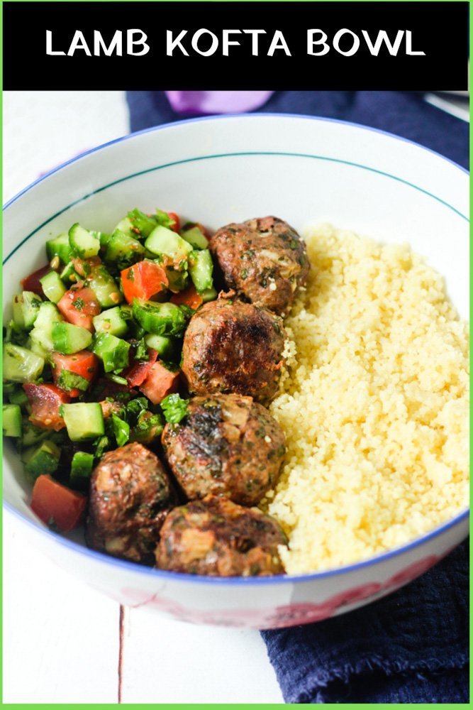 Lamb Kofta Bowl recipe with couscous and salad
