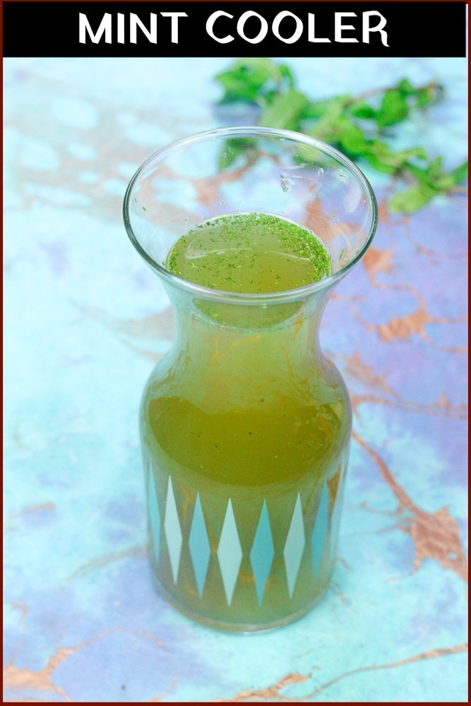 Pitcher with mint cooler.