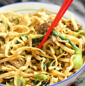 Lamb Bok Choy Noodle Stir Fry recipe