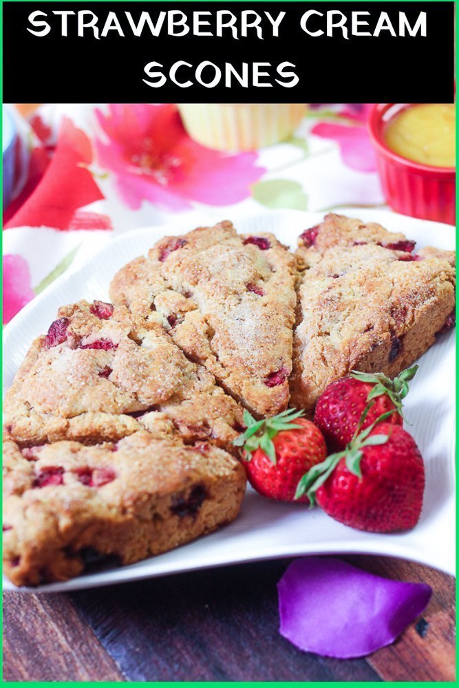 plate of Strawberry Cream Scones