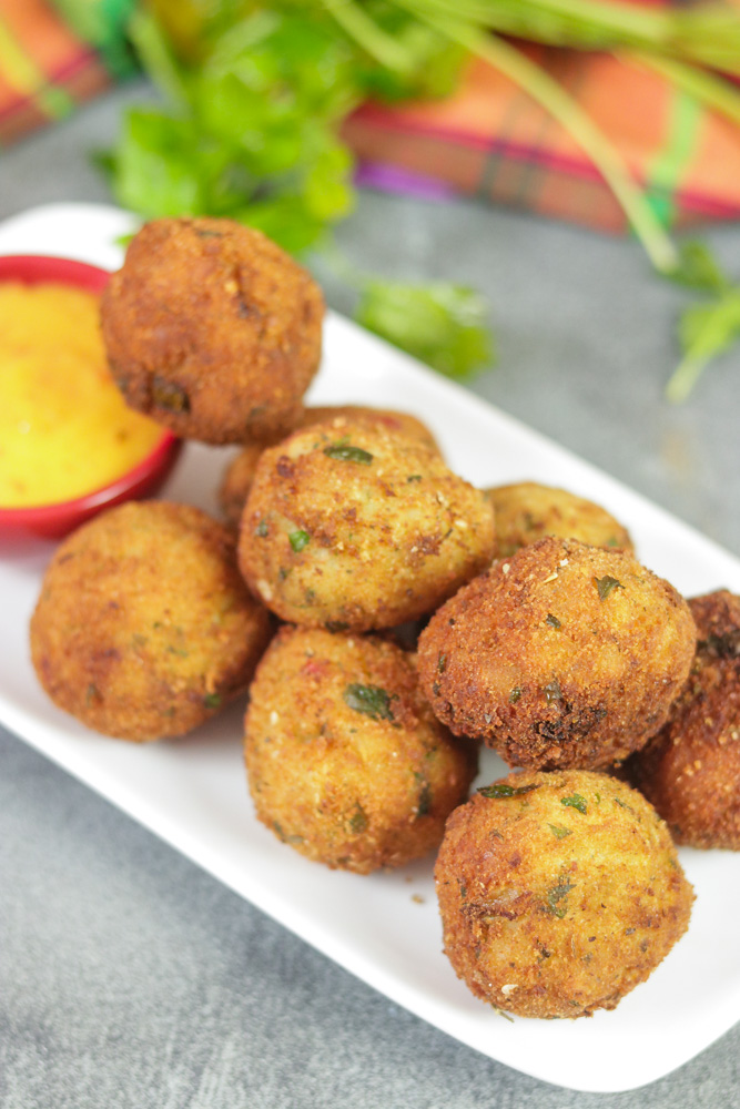 Breadfruit Puffs on plate