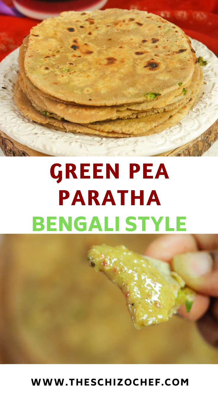 Green Pea Paratha with curry