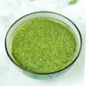 Indian Green Chutney - Cilantro Mint Chutney in a bowl