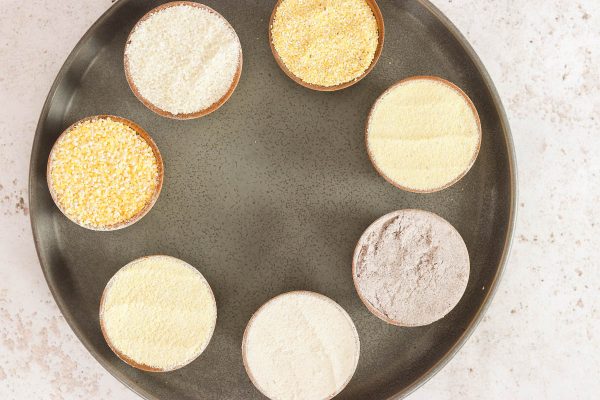 plate of types of cornmeal and polenta