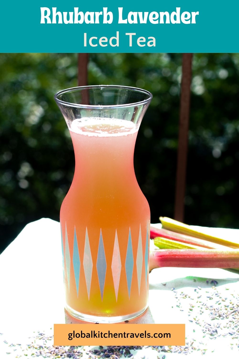 pitcher of iced tea with text