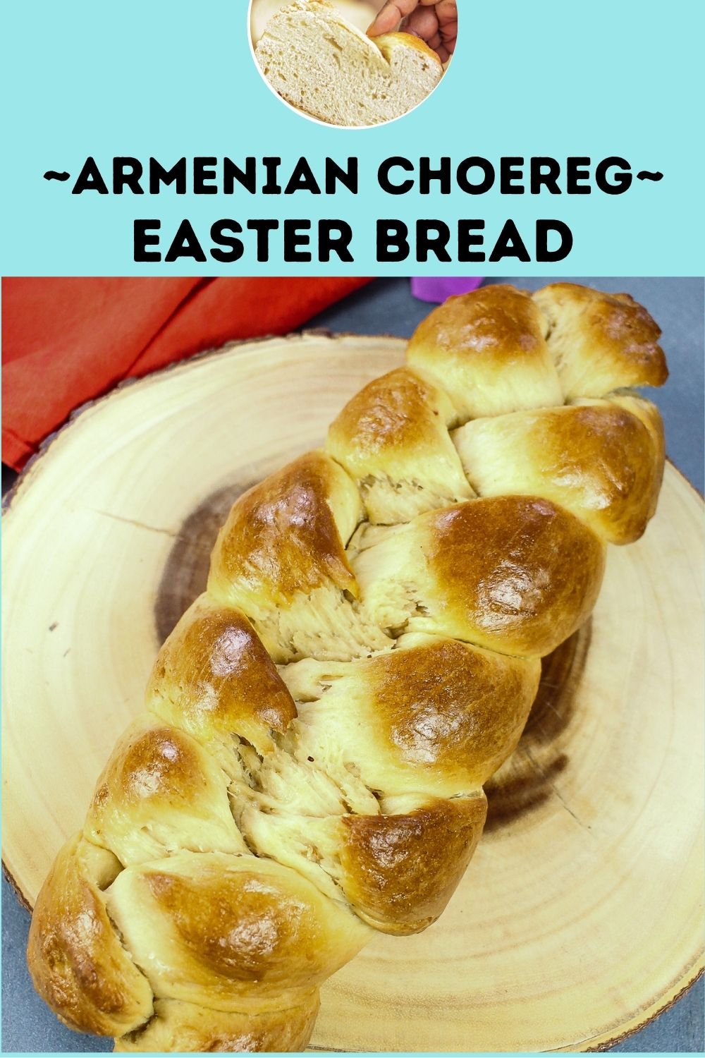 braided bread with text