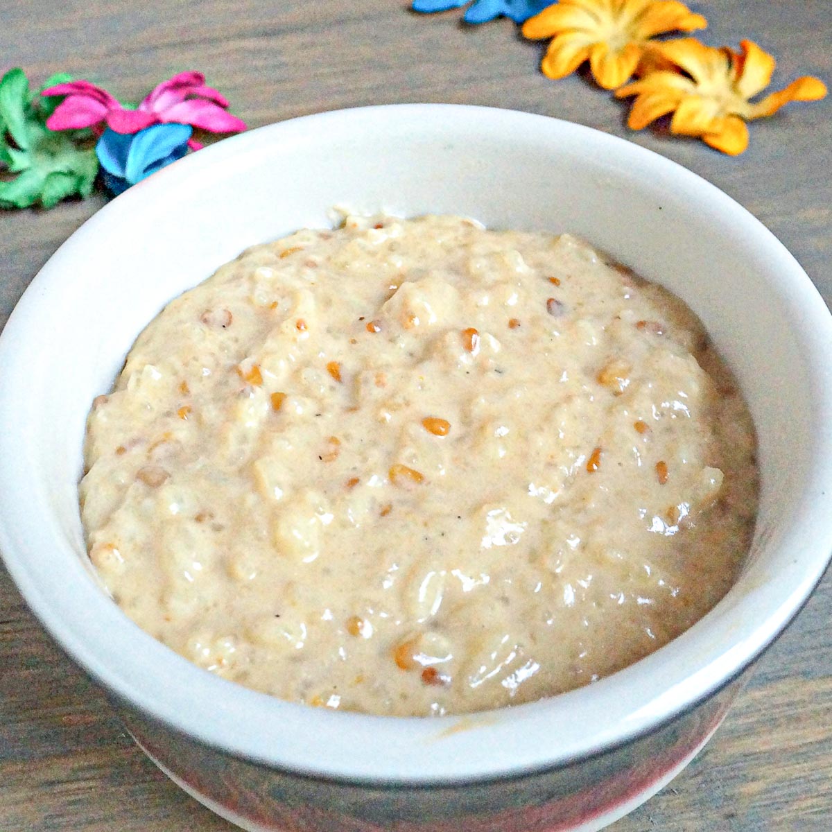 bowl of rice pudding