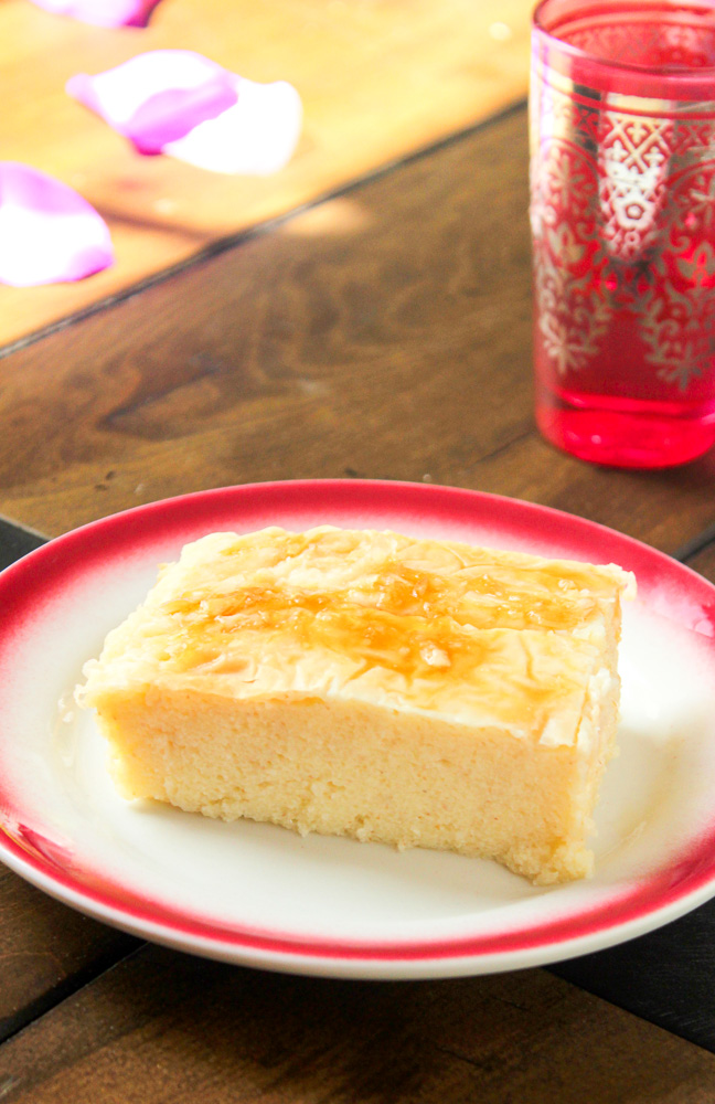 Galaktoboureko Greek Custard Pie on a plate