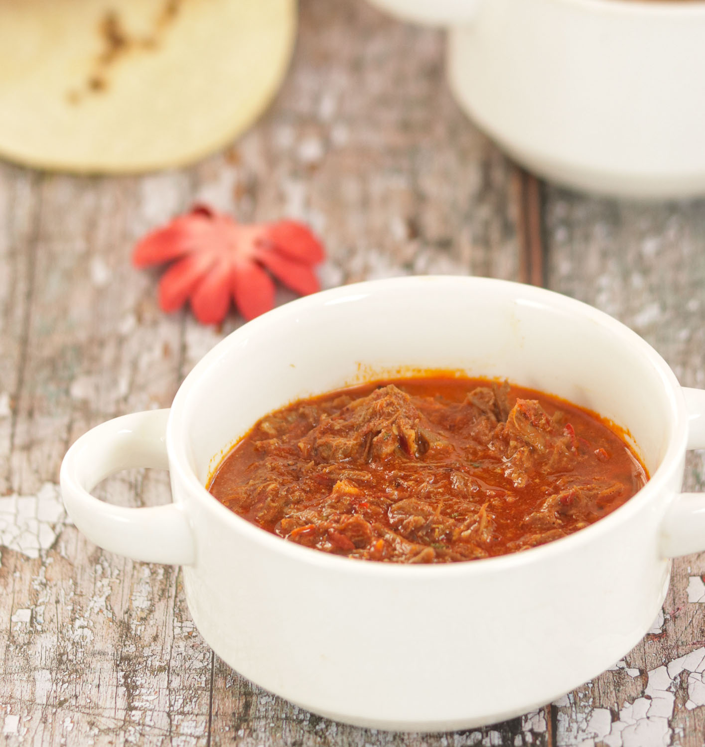 Mexican Goat Birria with Consome in a bowl